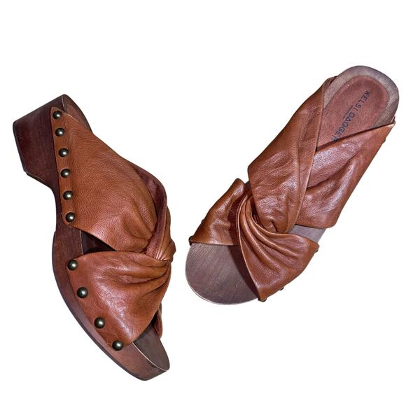 Kelsi Dagger Wood Slide Sandals Brooklyn Sprinter Clog - Picture 7 of 13